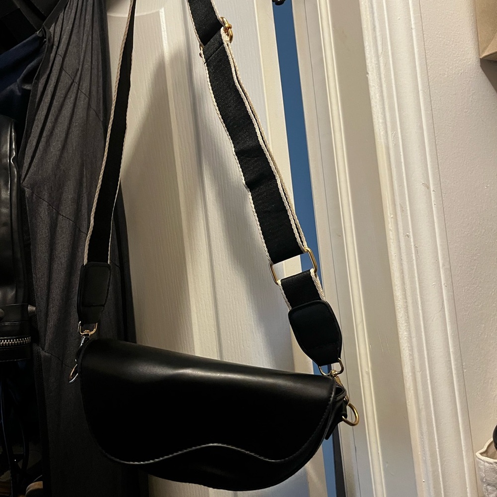 Black Crossbody Bag with Adjustable Strap